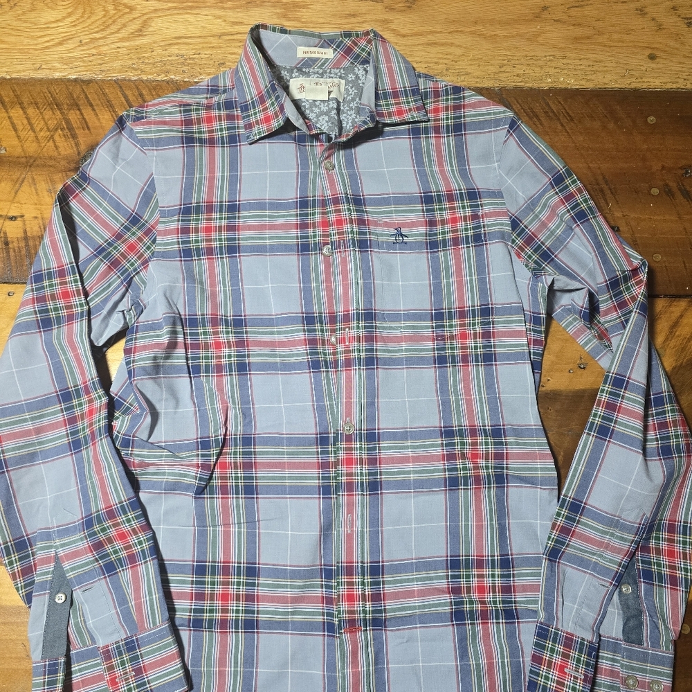 Men's Blue Plaid Shirt